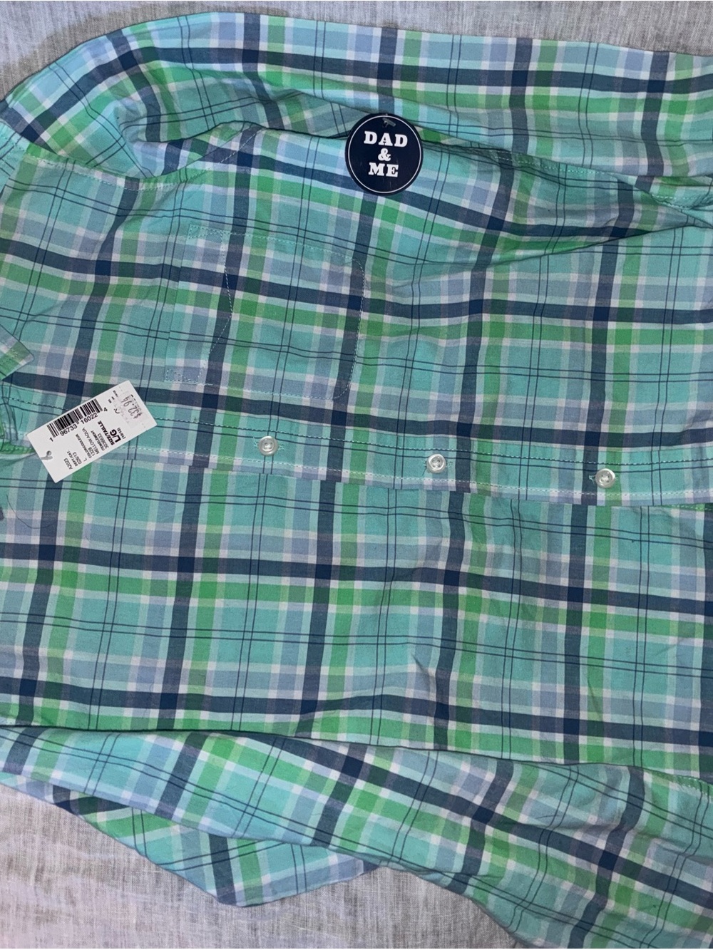 Place Men's Blue & Green Plaid Button-Down Shirt